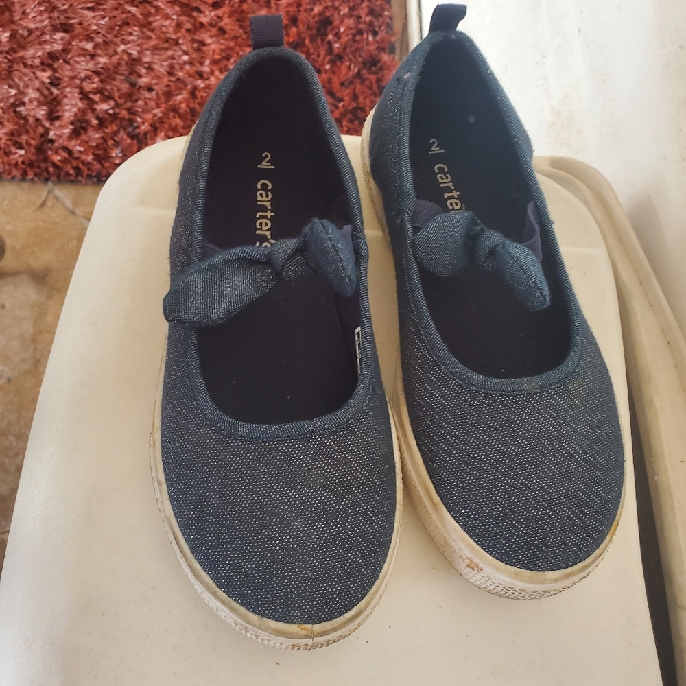 Carter's Kids Dark Blue Bow Sneakers
